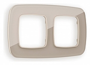 Рамка на 2 поста Ambrella Volt Radian Стекло натуральное OF350602 цвет Бежевый, Серый