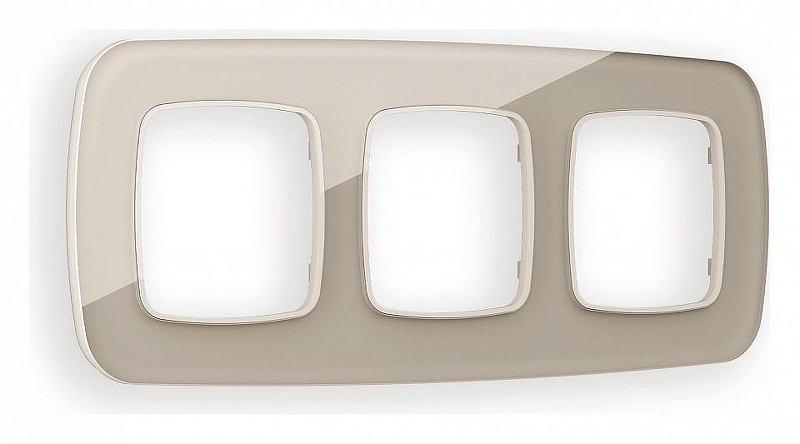 Рамка на 3 поста Ambrella Volt Radian Стекло натуральное OF350603 