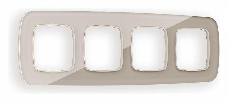 Рамка на 4 поста Ambrella Volt Radian Стекло натуральное OF350604 