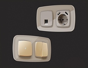 Рамка на 4 поста Ambrella Volt Radian Стекло натуральное OF350604 цвет Бежевый, Серый-1