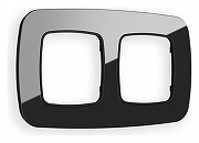 Рамка на 2 поста Ambrella Volt Radian Стекло натуральное OF350802 цвет Черный