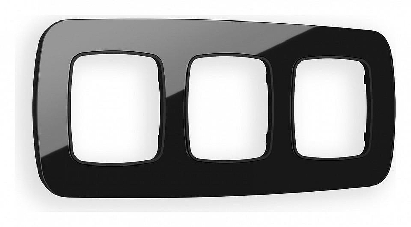 Рамка на 3 поста Ambrella Volt Radian Стекло натуральное OF350803 