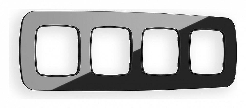 Рамка на 4 поста Ambrella Volt Radian Стекло натуральное OF350804 