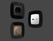 Рамка на 4 поста Ambrella Volt Radian Стекло натуральное OF350804 цвет Черный-1