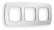 Рамка на 3 поста Ambrella Volt Radian Металл OF580103 цвет Серебро