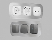 Рамка на 4 поста Ambrella Volt Radian Металл OF580104 цвет Серебро-1