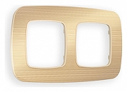 Рамка на 2 поста Ambrella Volt Radian Металл OF580302 цвет Бежевый