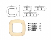 Рамка на 3 поста Ambrella Volt Radian Металл OF580303 цвет Бежевый-3