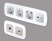 Рамка на 3 поста Ambrella Volt Coint OF640103 цвет Белый-2