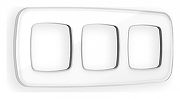 Рамка на 3 поста Ambrella Volt Coint OF640133 цвет Белый, Серебро