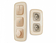 Рамка на 4 поста Ambrella Volt Coint OF640344 цвет Бежевый-2