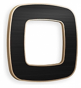 Рамка на 1 пост Ambrella Volt Coint OF640541 цвет Черный, Бежевый