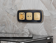 Рамка на 1 пост Ambrella Volt Coint OF640541 цвет Черный, Бежевый-1