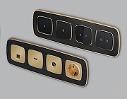 Рамка на 3 поста Ambrella Volt Coint OF640543 цвет Черный, Бежевый-2