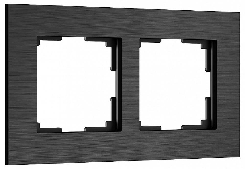Рамка на 2 поста Werkel AluMax черный алюминий W0023508 