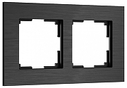 Рамка на 2 поста Werkel AluMax черный алюминий W0023508 цвет Черный