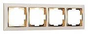 Рамка на 4 поста Werkel Snabb (слоновая кость/золото) W0041932 цвет Золото, Слоновая кость