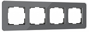Рамка на 4 поста Werkel Elite (графит, стекло) W0042440 цвет Графит