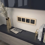 Рамка на 4 поста Werkel Elite (айвори, стекло) W0042443 цвет Желтый-1