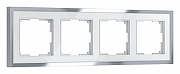 Рамка на 4 поста Werkel Baguette (белый/серебро) W0042850 цвет Белый, Серебро