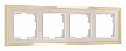 Рамка на 4 поста Werkel Baguette (айвори/латунь) W0042851 цвет Желтый, Латунь