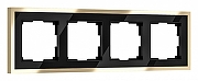 Рамка на 4 поста Werkel Baguette (черный/латунь) W0042852 цвет Латунь, Черный