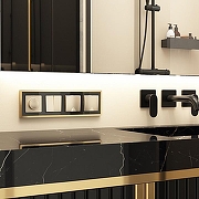 Рамка на 4 поста Werkel Baguette (черный/латунь) W0042852 цвет Латунь, Черный-1