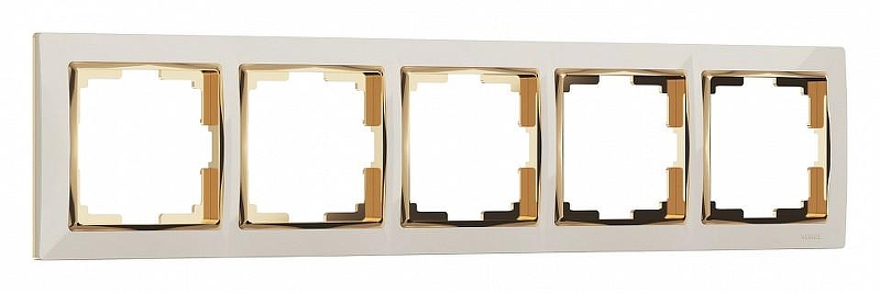 Рамка на 5 постов Werkel Snabb (слоновая кость/золото) W0051932 