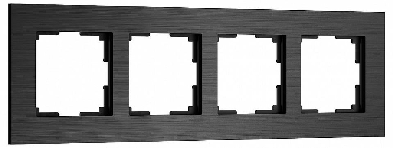 Рамка на 4 поста Werkel AluMax черный алюминий W0043508 