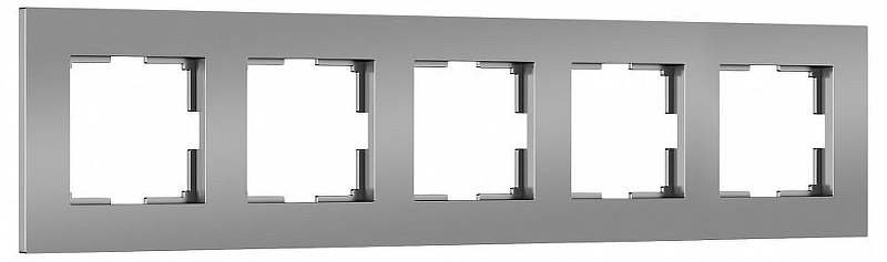 Рамка на 5 постов Werkel Slab серебро софт W0052965 