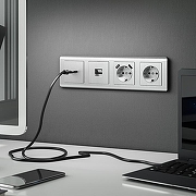 Накладка для розетки Werkel серебряный рифленый W1179509 цвет Серебро-1