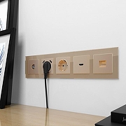 Накладка для розетки с заземлением и 2хUSB Werkel шампань W1179511 цвет Бежевый-2