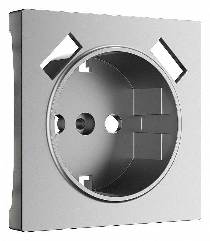 Накладка для розетки с заземлением и 2хUSB Werkel серебряный матовый W1179565 