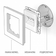 Розетка Ethernet RJ-45 без рамки Werkel слоновая кость W1181103 цвет слоновая кость-4