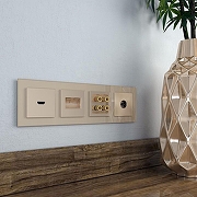 Накладка для розетки Ethernet RJ-45 Werkel шампань W1191111 цвет Бежевый-2