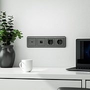 Накладка для розетки RJ-11 Werkel графит рифленый W1192004 цвет Графит-1