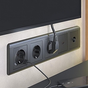 Накладка для розетки HDMI Werkel графит рифленый W1196004 цвет Графит-1