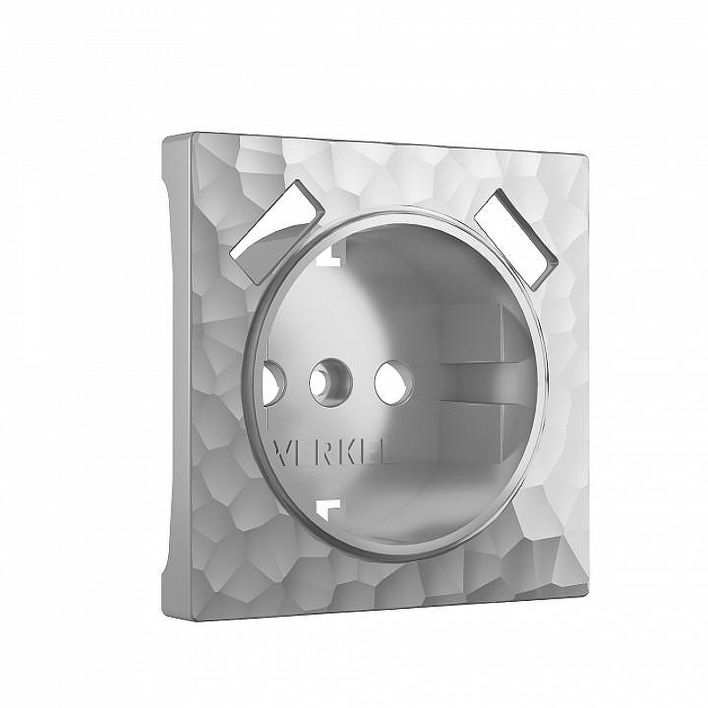 Накладка для розетки с заземлением и 2хUSB Werkel Hammer серебряный W1279506 