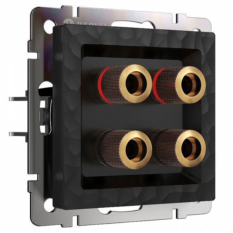 Розетка акустическая без рамки Werkel Hammer черный W1285008 