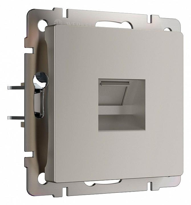 Розетка Ethernet RJ-45 и со шторками, без рамки Werkel дымчатый W1281004 