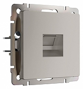 Розетка Ethernet RJ-45 и со шторками, без рамки Werkel дымчатый W1281004 цвет Серый