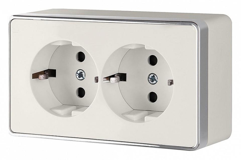 Розетка двойная с заземлением Werkel Gallant (слоновая кость) W5072103 