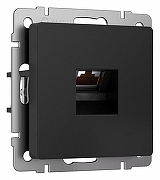 Розетка Ethernet RJ-45 и со шторками, без рамки Werkel черный матовый W5120108 цвет Черный-2