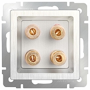 Розетка акустическая без рамки Werkel перламутровый рифленый WL13-AUDIOx4 цвет Белый