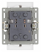 Розетка двойная с заземлением и со шторкой, без рамки Arlight SCT 043764 цвет Белый-1