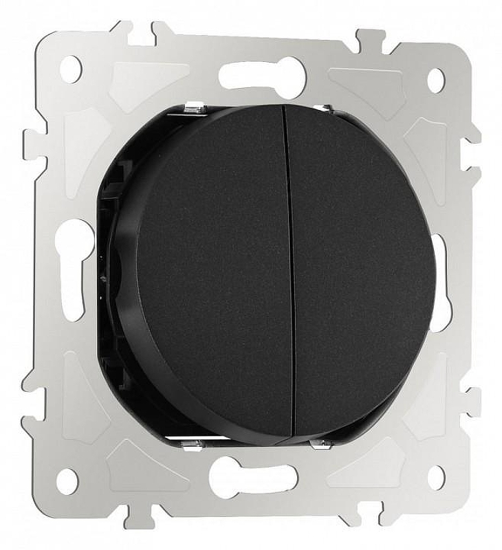 Выключатель двухклавишный без рамки Arte Milano 202 202.30-2.black 