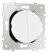 Выключатель двухклавишный без рамки Arte Milano 202 202.30-2.white цвет Белый