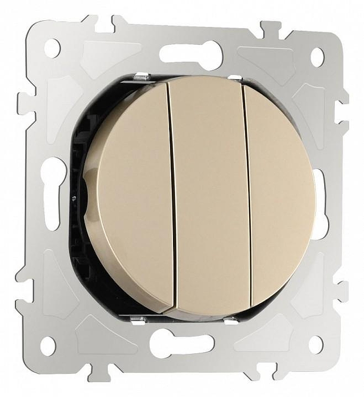 Выключатель трехклавишный без рамки Arte Milano 202 202.30-3.shampan 