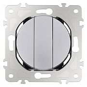 Выключатель трехклавишный без рамки Arte Milano 202 202.30-3.silver цвет Серебро