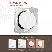 Выключатель трехклавишный без рамки Arte Milano 202 202.30-3.white цвет Белый-1